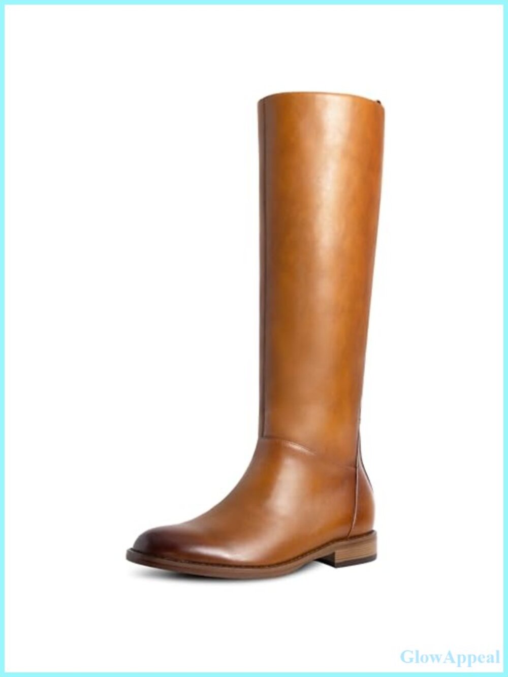 Women's Knee High Flat Boots Round Toe Low Heel Side Zipper Tall Riding Boots